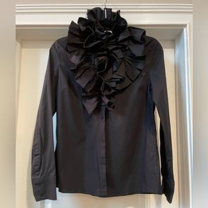 Zara ruffled neck blouse super cute size small